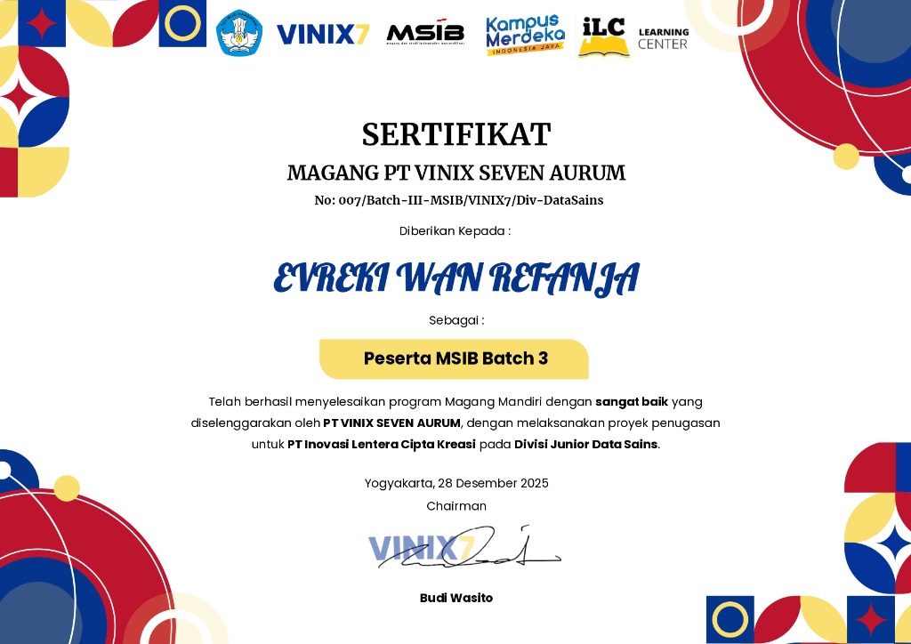 Certificate Vinix